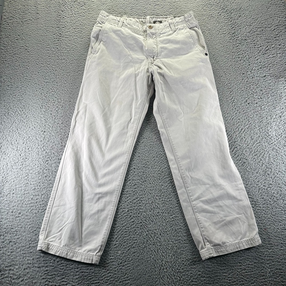 Timberland Pant Mens 32x30 White Cotton Chino‎ Straight Leg Office Career Preppy